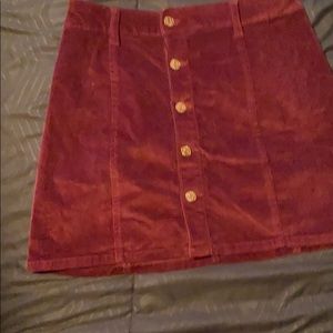 Burgundy high waist skirt